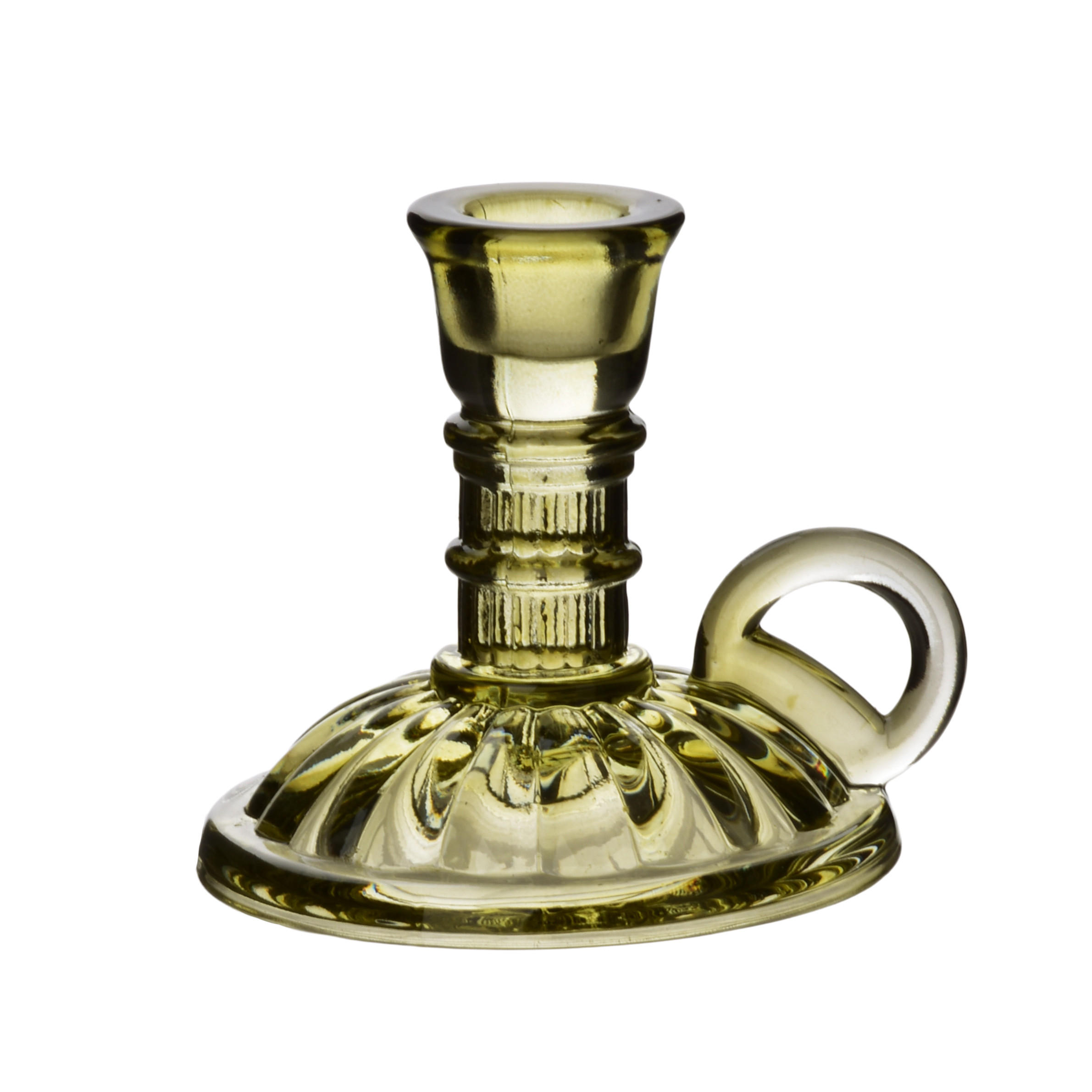 KERZENHALTER Patricia grün 12/6/6 cm Glas - Transparent/Grün, Glas (6/6/12cm) - Mondex