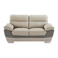 SOFA - 2 Personen - leder - taupe Francesca - Taupe, Leder/Metall (170/86/85cm) - Vente-Unique