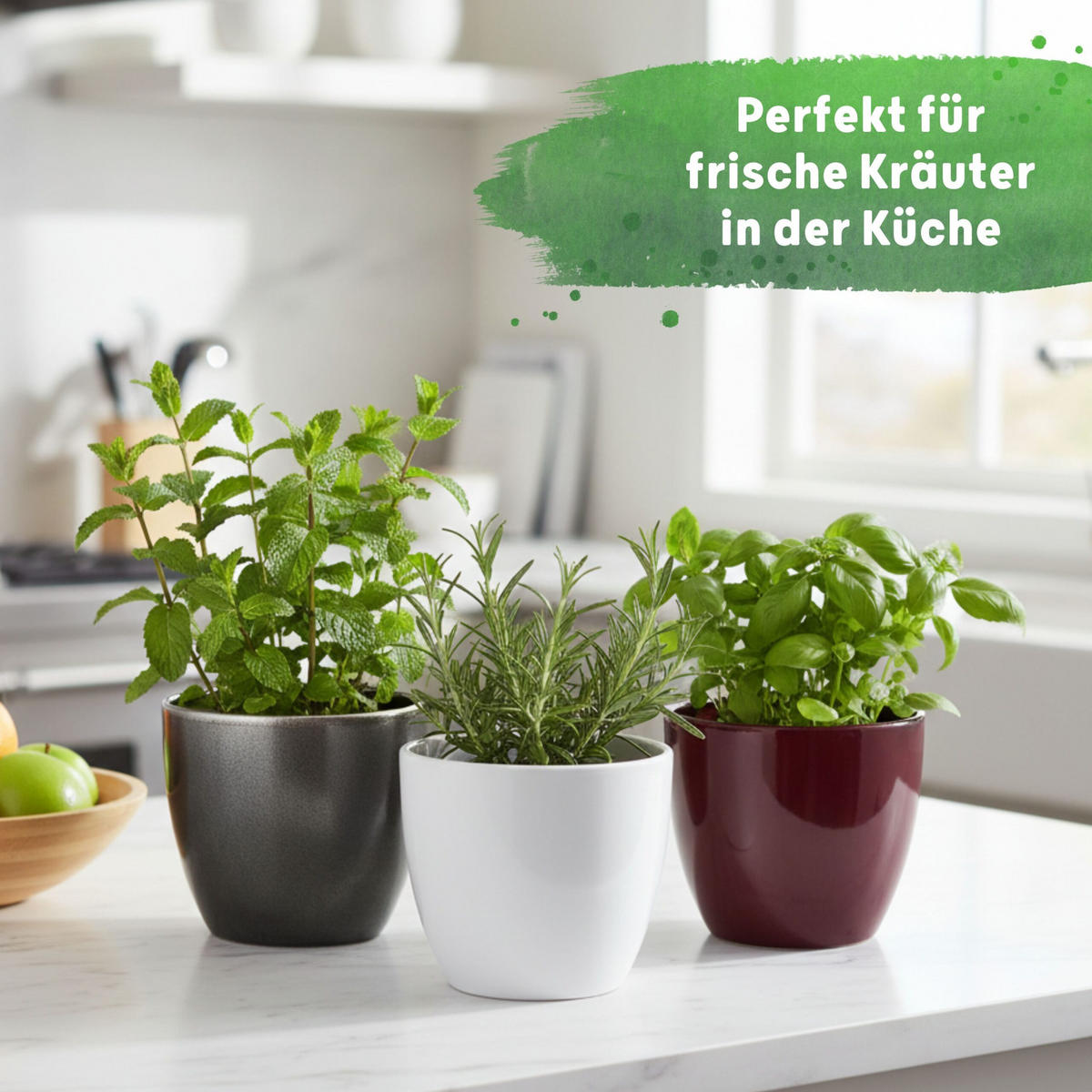 BLUMENTOPF Sylt Keramik rund glänzend Dunkelsilber Metallic 11/9 cm - Silberfarben, Keramik (9.5cm) - LENI