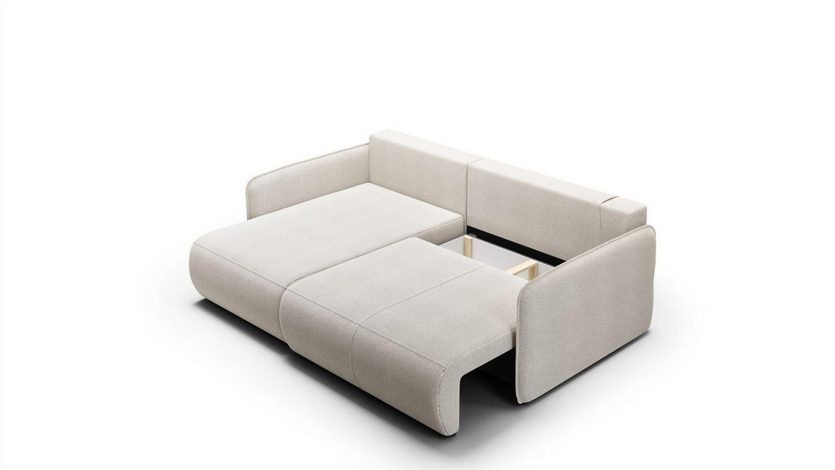 ECKSOFA Calgary - Hellgrau, Holzwerkstoff/Textil (207/148cm) - Fun Möbel