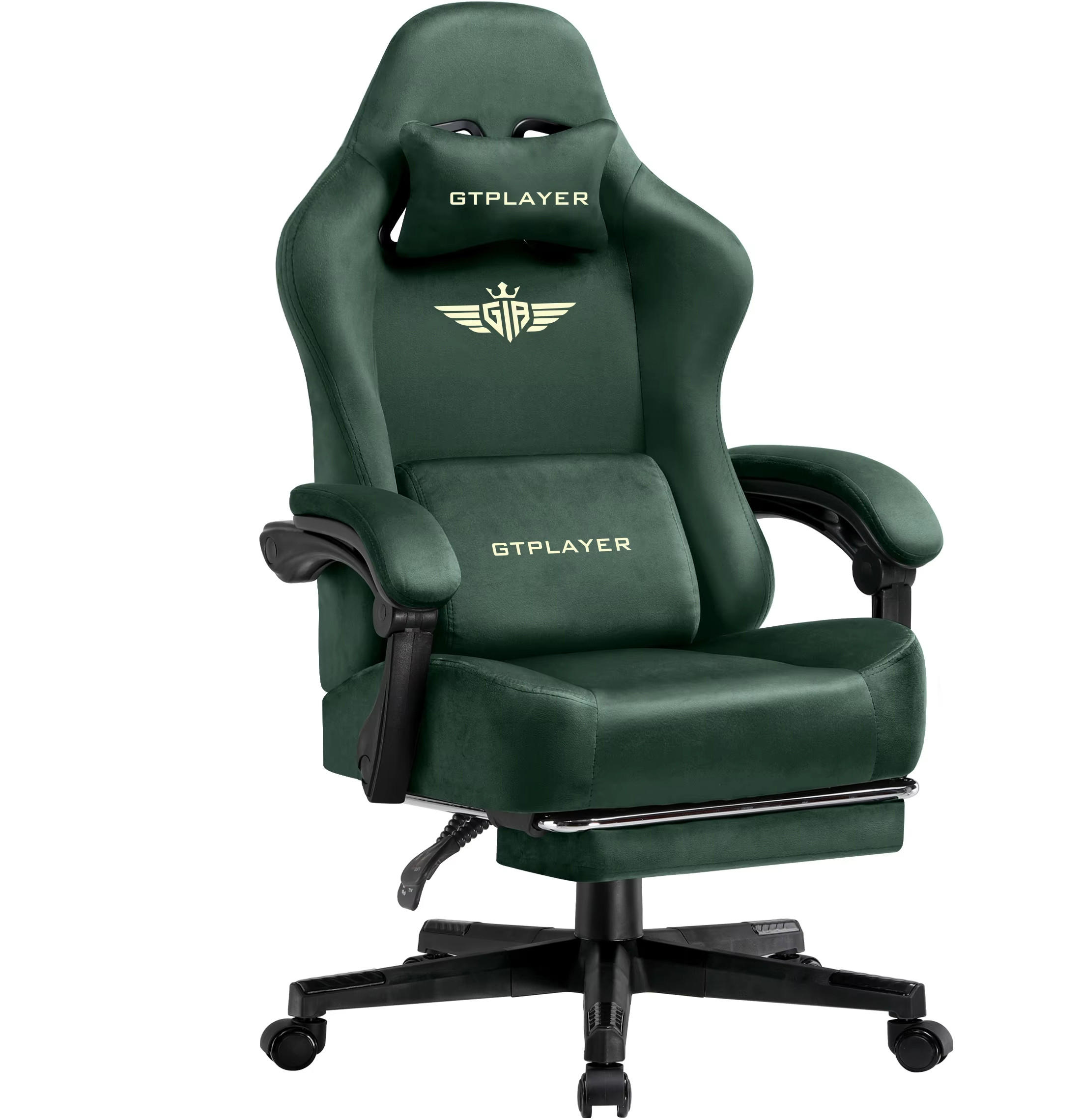 GAMINGSTUHL Stoff Atmungsaktiv Ergonomisch Grün - Grün, Metall (67/131/49cm) - Kaket