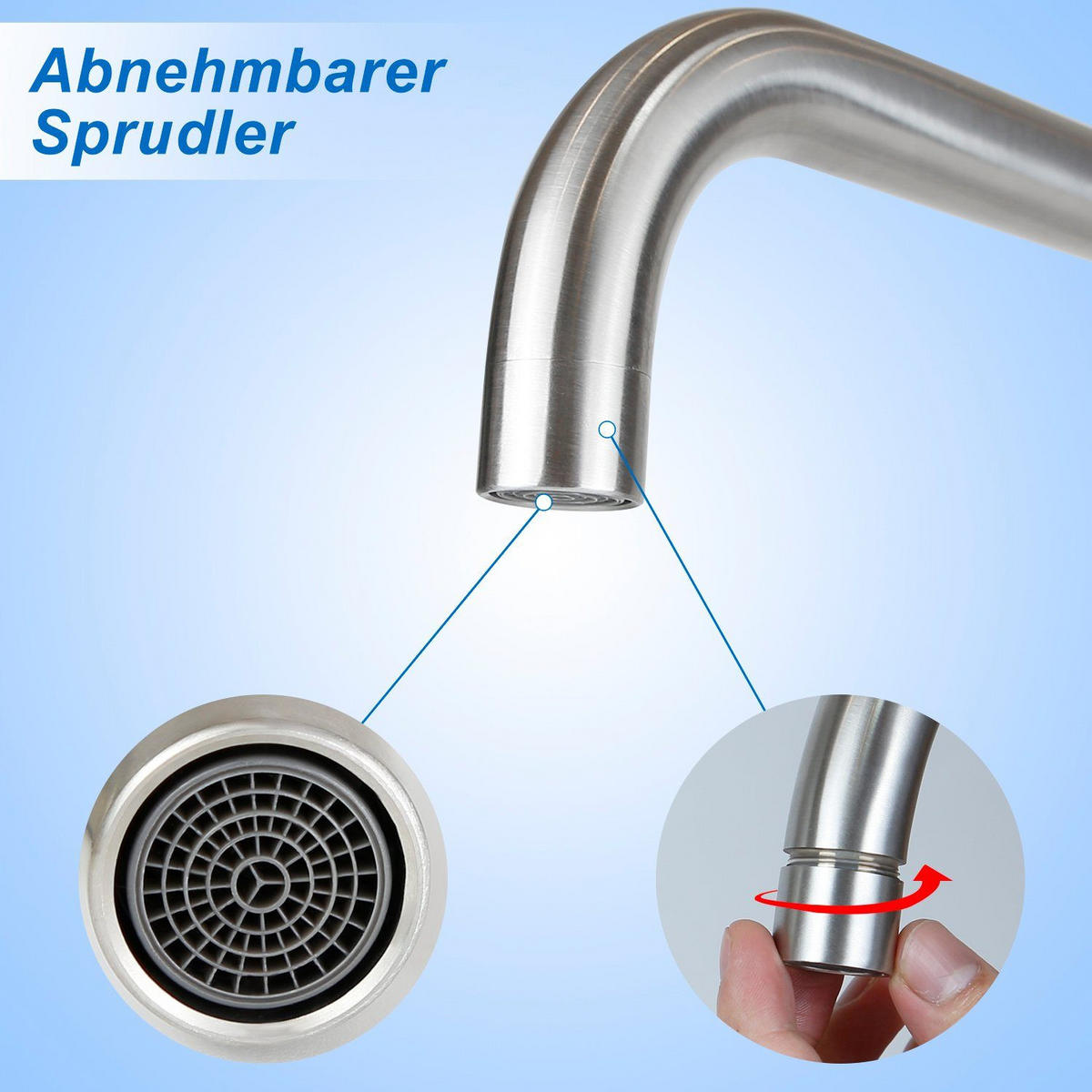 KÜCHENARMATUR VYNK 14/4/24 cm - Silberfarben, Metall (4/24/14cm) - ZMH