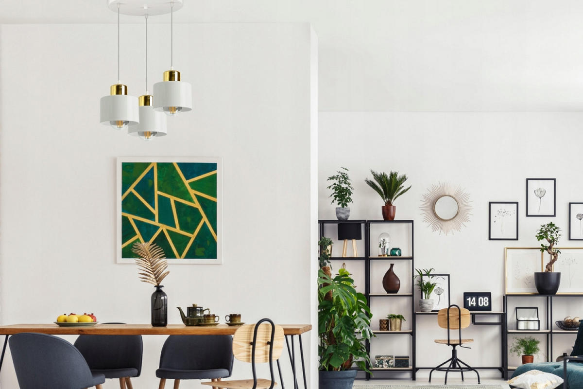 PENDELLEUCHTE Roller - Goldfarben/Weiß, Metall (30/30/70cm) - kiki design