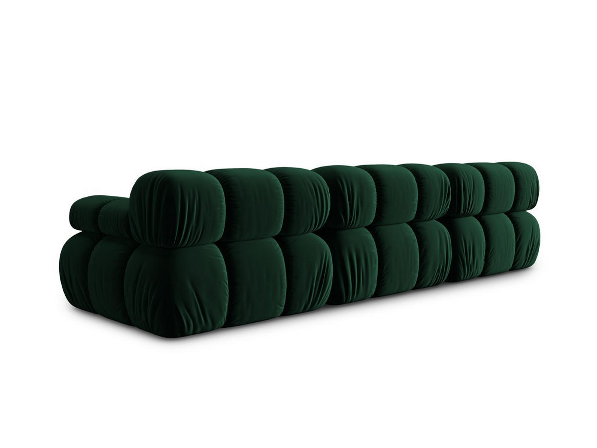 MODULARES-SOFA Bellis aus Samt flaschengrün 3 Sitzplätze - Grün, Textil (94/63/282cm) - Micadoni