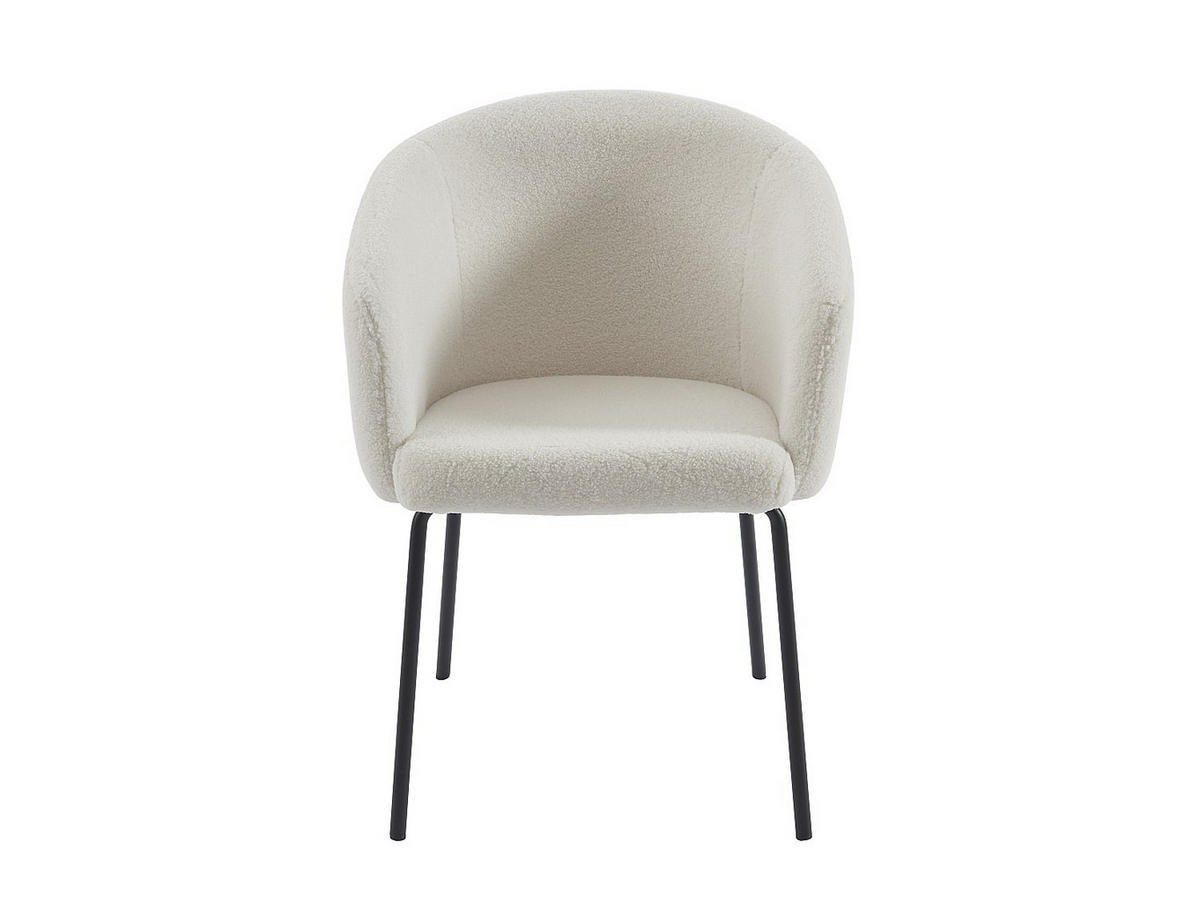 STUHL mit Armlehnen 6er-Set - Bouclé-Stoff & Metall - Cremefarben - MORONI - Creme, Textil (56.5/79/58.5cm) - Pascal Morabito