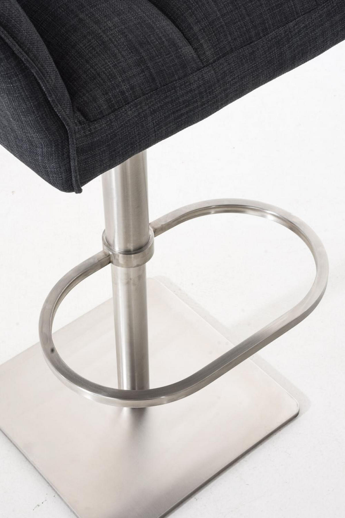 BARHOCKER Stoff Dunkelgrau - Edelstahlfarben/Dunkelgrau, Textil/Metall (64/88/45cm) - CLP