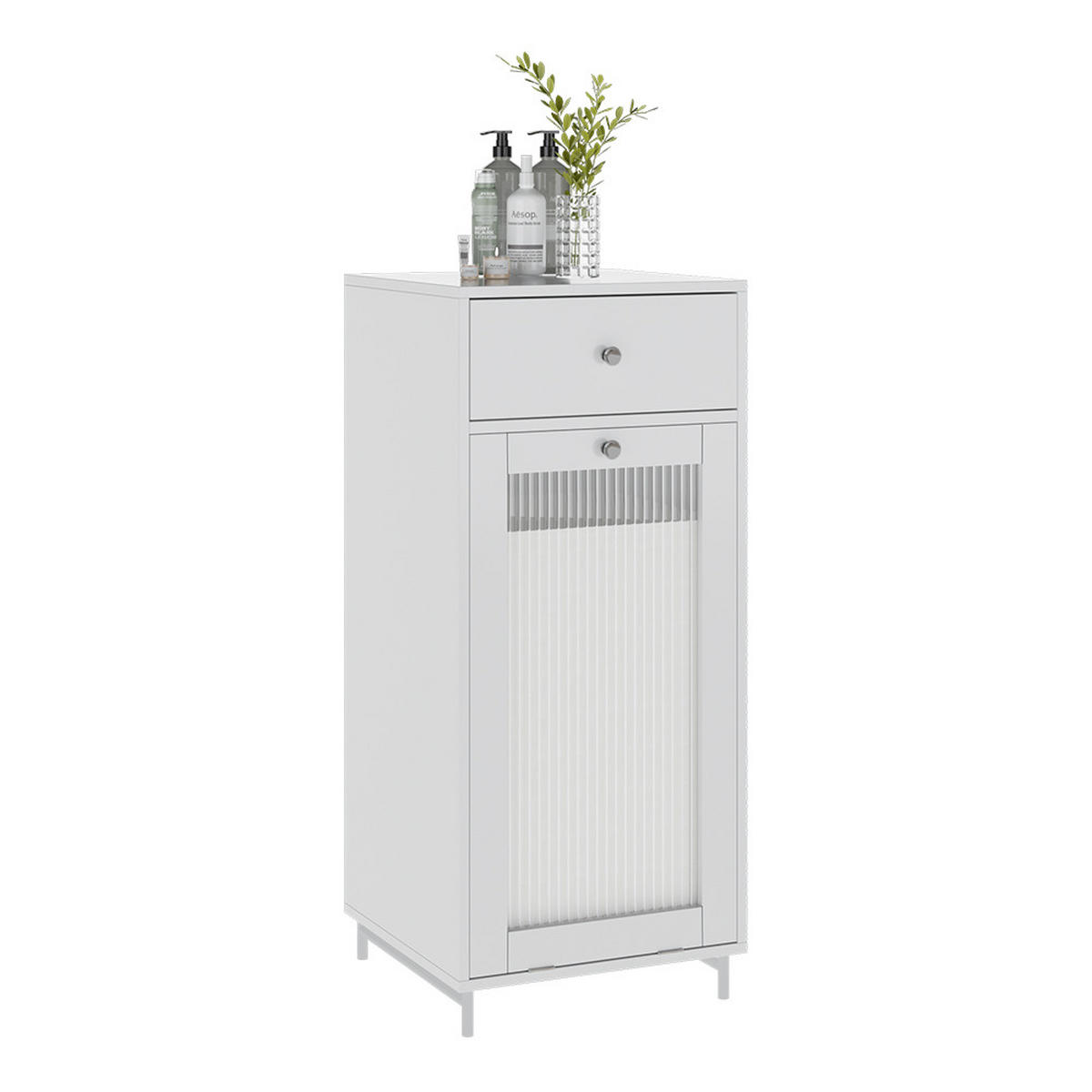 MIDISCHRANK Malte Weiß 40 x 96 cm - Weiß, Holzwerkstoff (40/96/40cm) - Vicco
