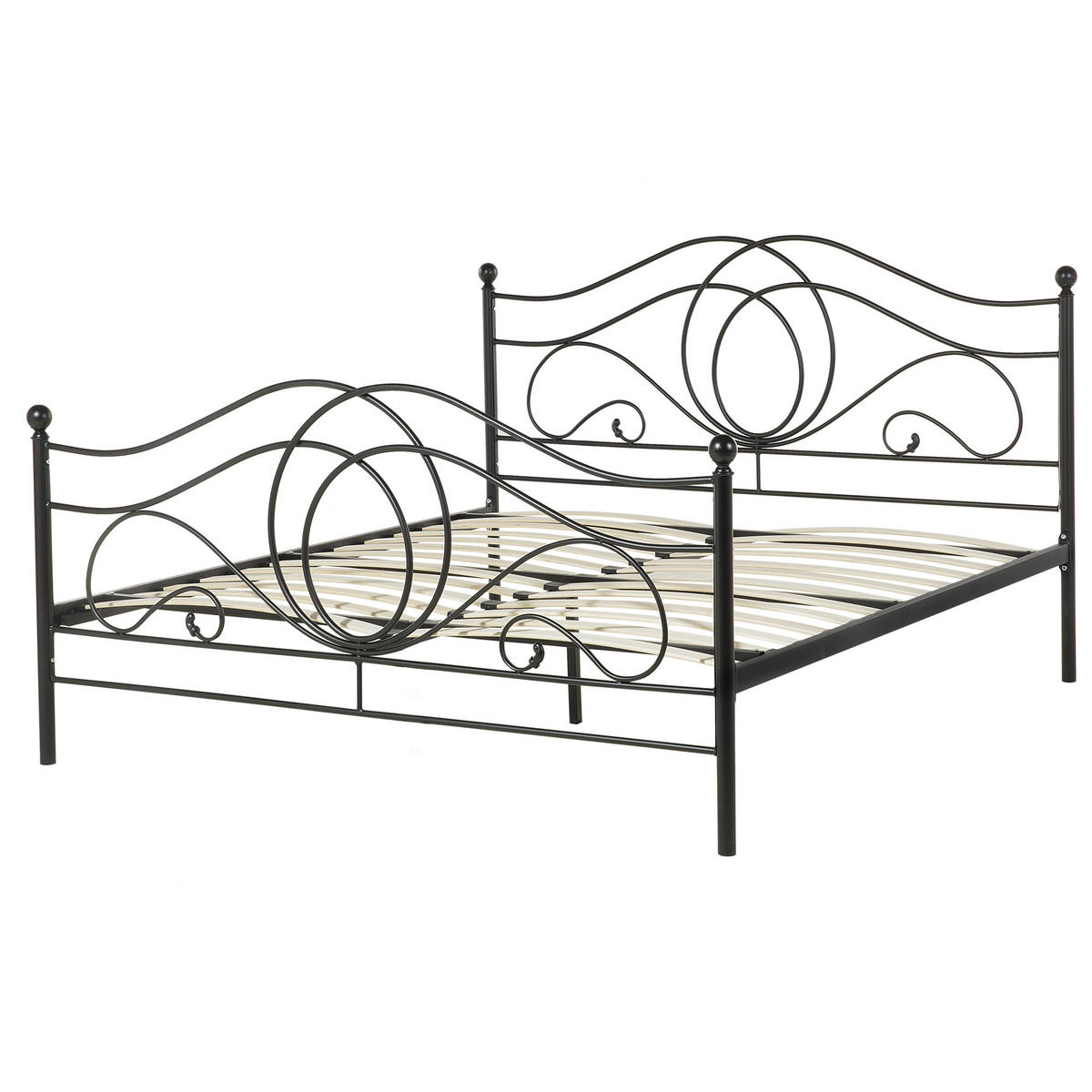 METALLBETT 140/200cm Schwarz Lyra - Schwarz, Metall (140/200cm) - Beliani
