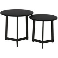 COUCHTISCH-SET 48/48/45 cm, ineinanderschiebbar mit Stahlgestell und MDF-Platte, Schwarz - Schwarz, Metall (48/48/45cm) - Redom