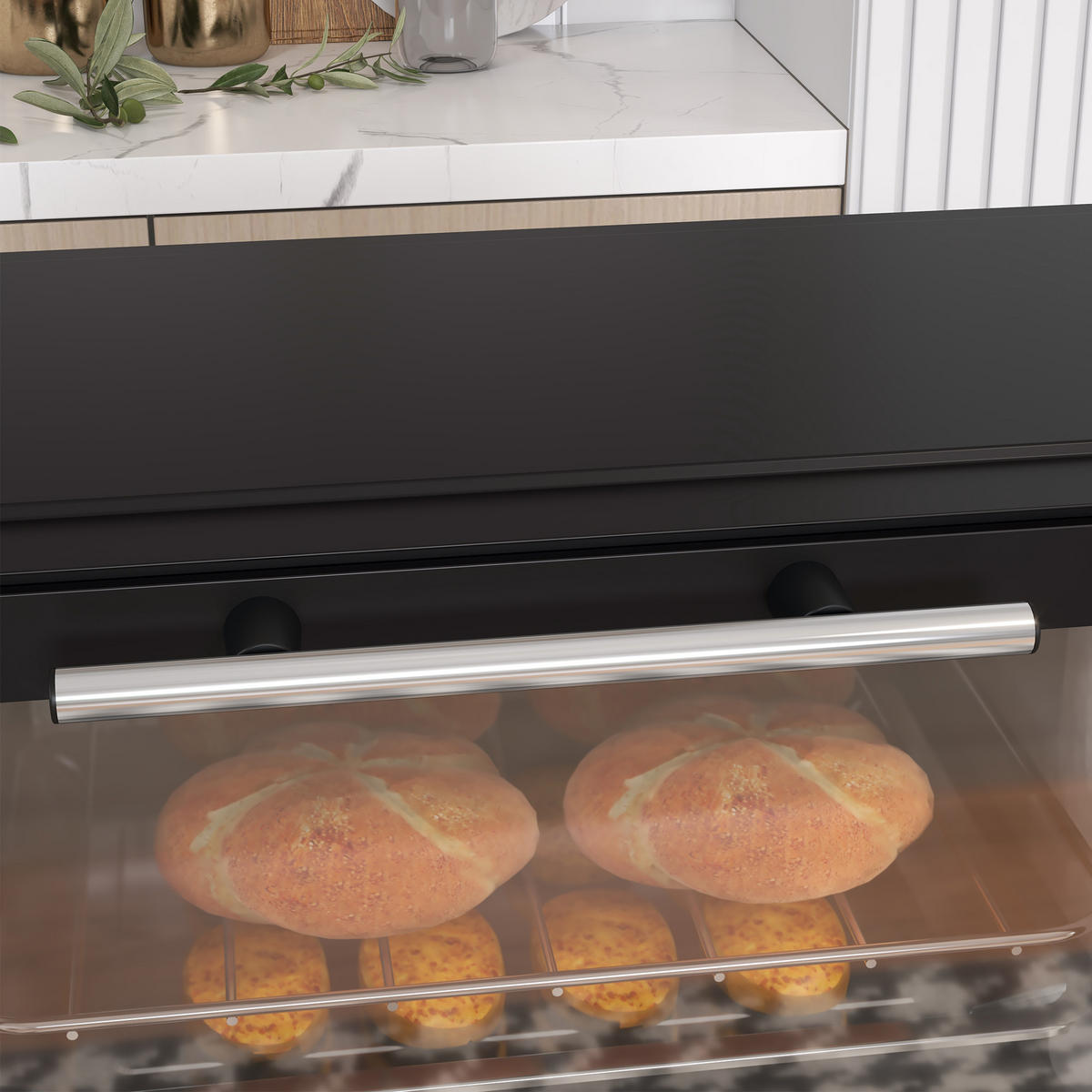 MINIBACKOFEN 9L 750W Mini Ofen mit Backblech & Grillrost, Einstellbare Temperatur 100-230°C, 60 Min. Timer, Schwarz - Schwarz, Metall (35/20/24.6cm) - Beaface