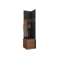 GARDEROBEN-SET Orion XXI - Nussbaumfarben/Schwarz, Holzwerkstoff/Kunststoff (42/186/46cm) - MIRJAN24