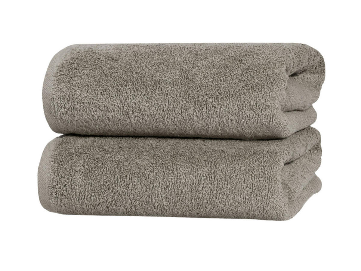 BADETUCH, 2er-Set, 100x150 cm, 100% Baumwolle, Braun - Fango, Textil (100/150cm) - Zollner