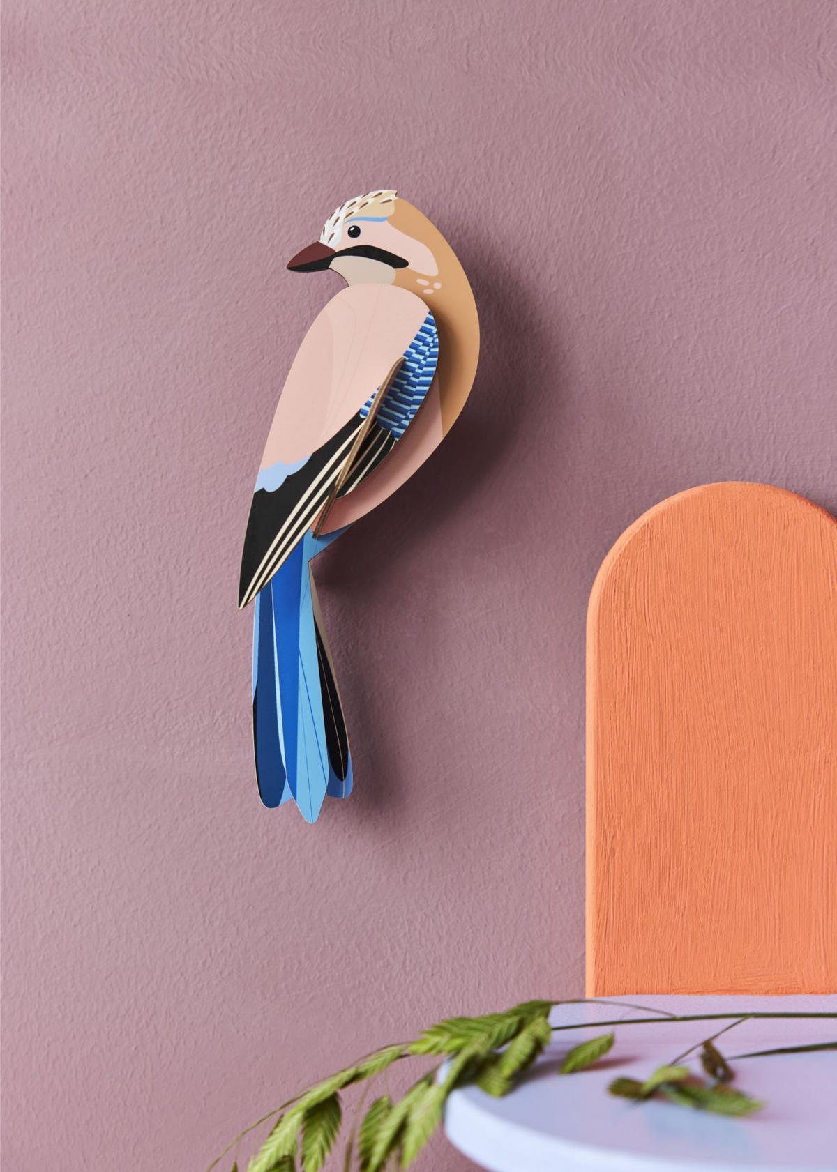 WANDDEKO Eichelhäher 4.5/8 cm - Multicolor, Wellpappe (4.5/8/21cm) - KUNSTLOFT