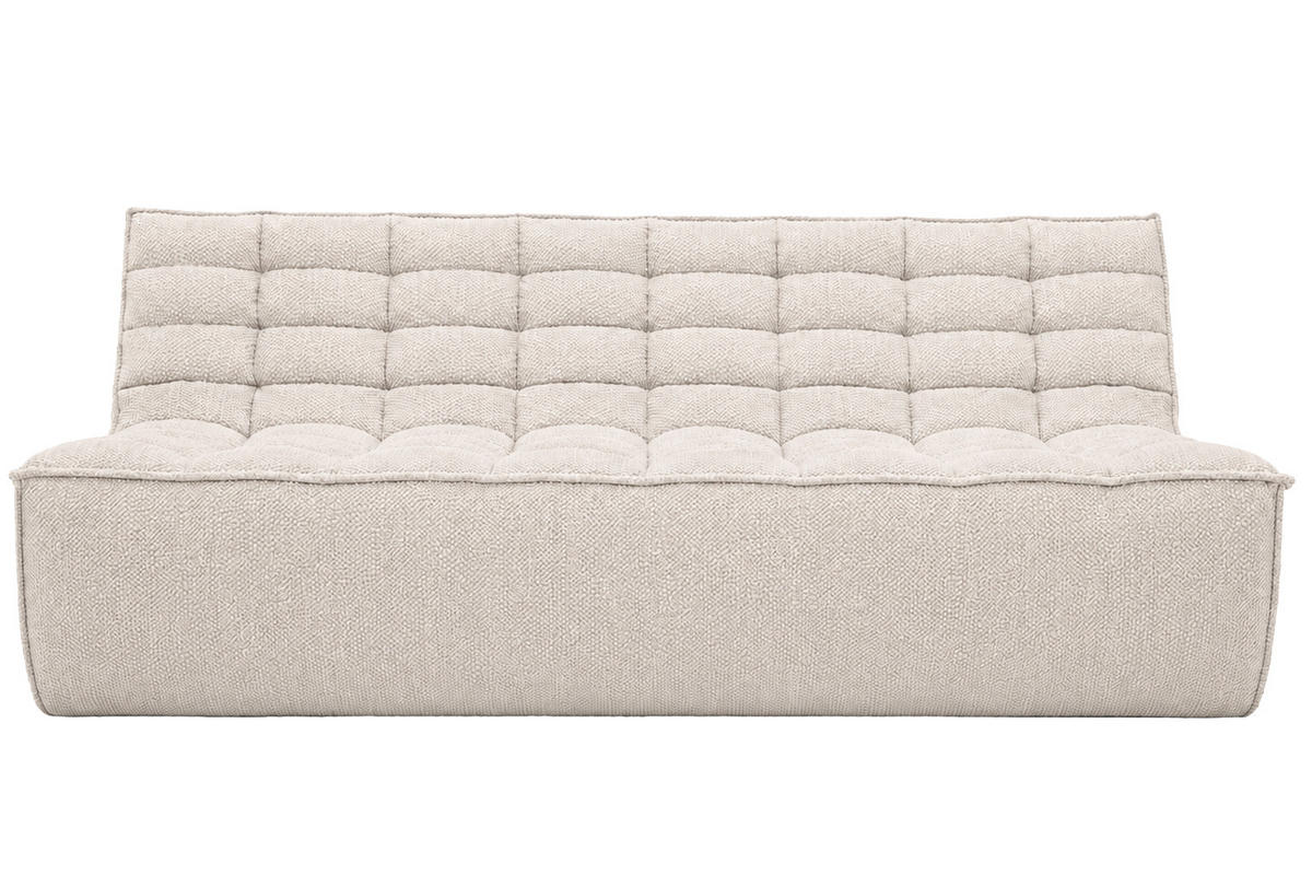 POHOVKA 3místná modulární, plyšová tkanina Pop, Béžová, LAZY - béžová, dřevo (200/76/93cm) - Kaiser Möbel