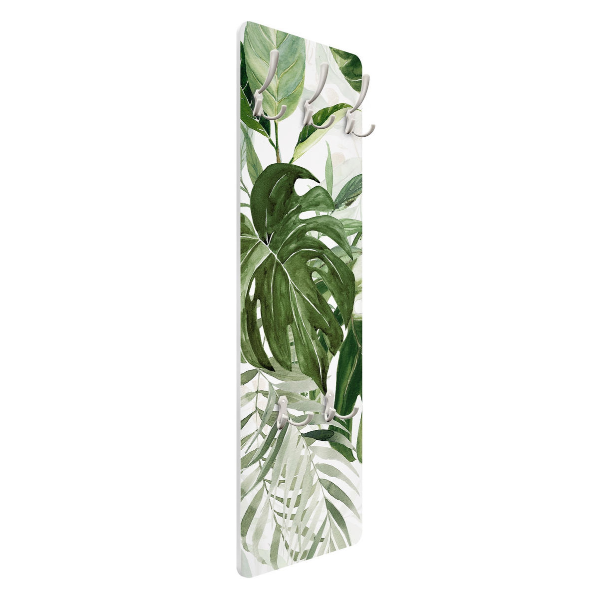 WANDGARDEROBE - Aquarell Tropisches Arrangement mit Monstera 34/105 cm - Grün, Holzwerkstoff (34/105/1.6cm) - Bilderwelten
