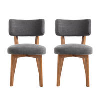 STUHL-SET 2 Stück Mid-Century mit Massivholzbeinen, DE-42268, Grau - Grau, Holz (47/77/54.5cm) - ComfortXL