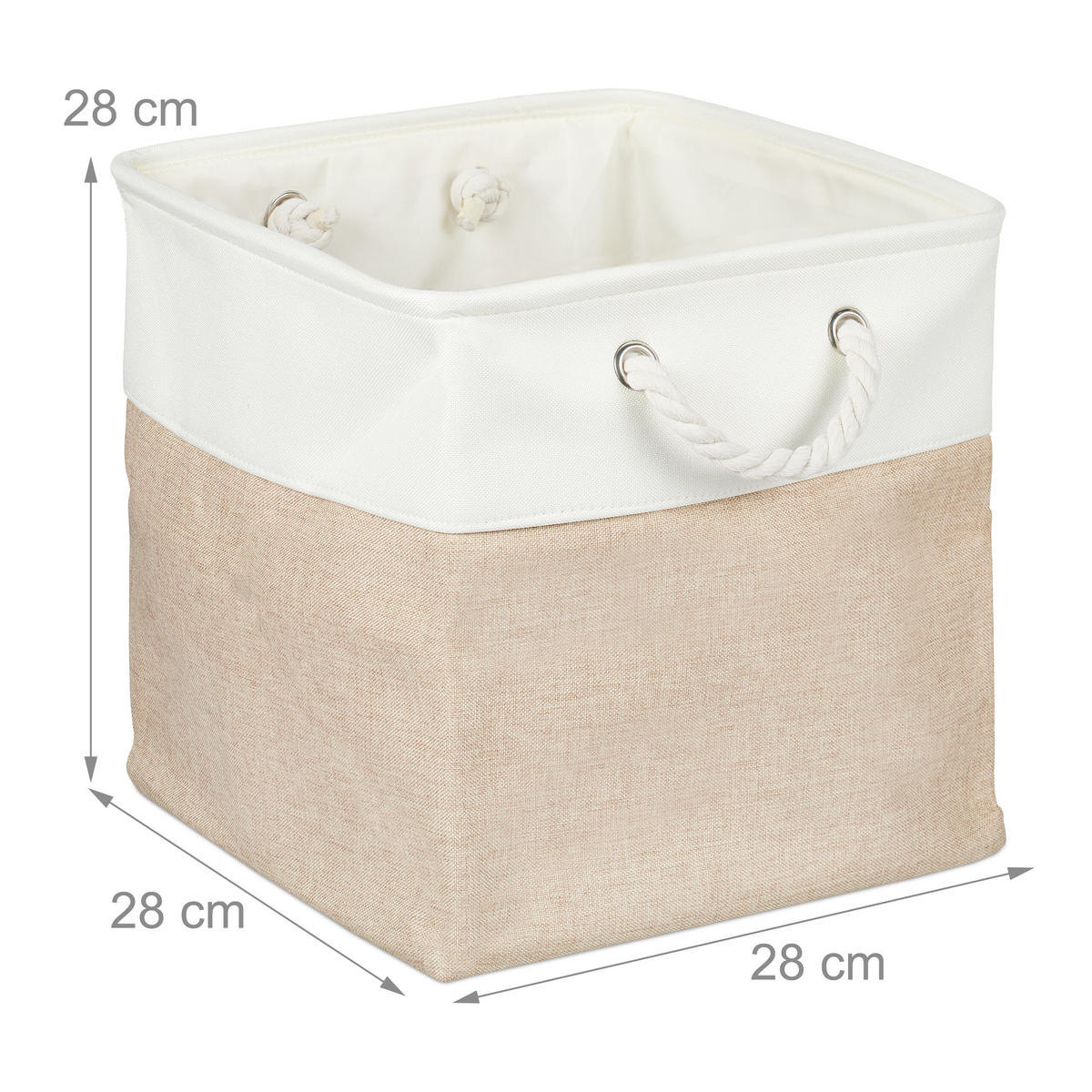 3XAUFBEWAHRUNGSKORB - Multicolor, Textil/Metall (28/28/28cm) - Relaxdays