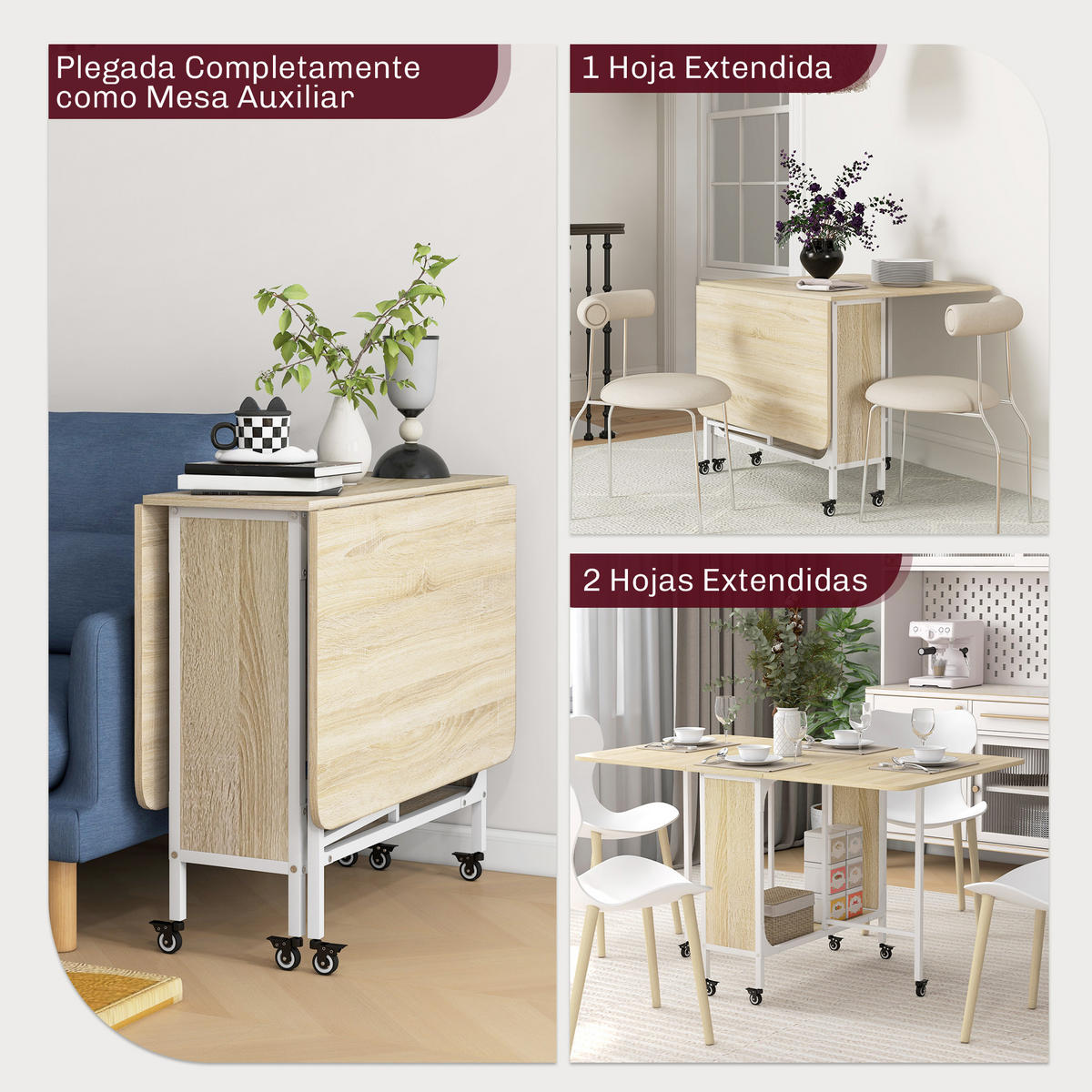 ESSTISCH Naturholz 1 Stück - Beige, Kunststoff (130/80/74cm) - GiPP