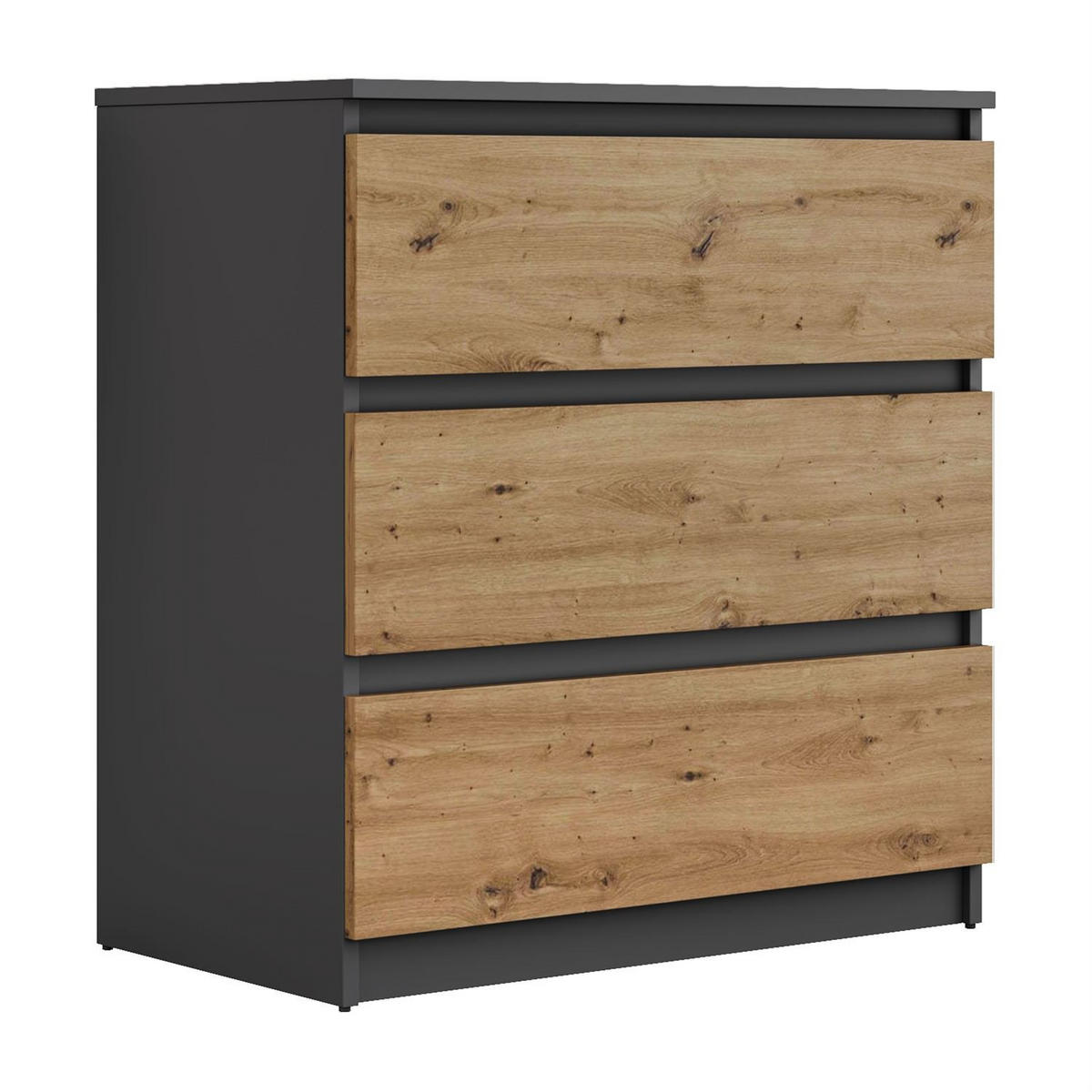 MODERNE Sideboard HANA M3 Artisan Eiche / Anthrazit - Eiche Artisan, Holzwerkstoff (70/75/40cm) - Lookway