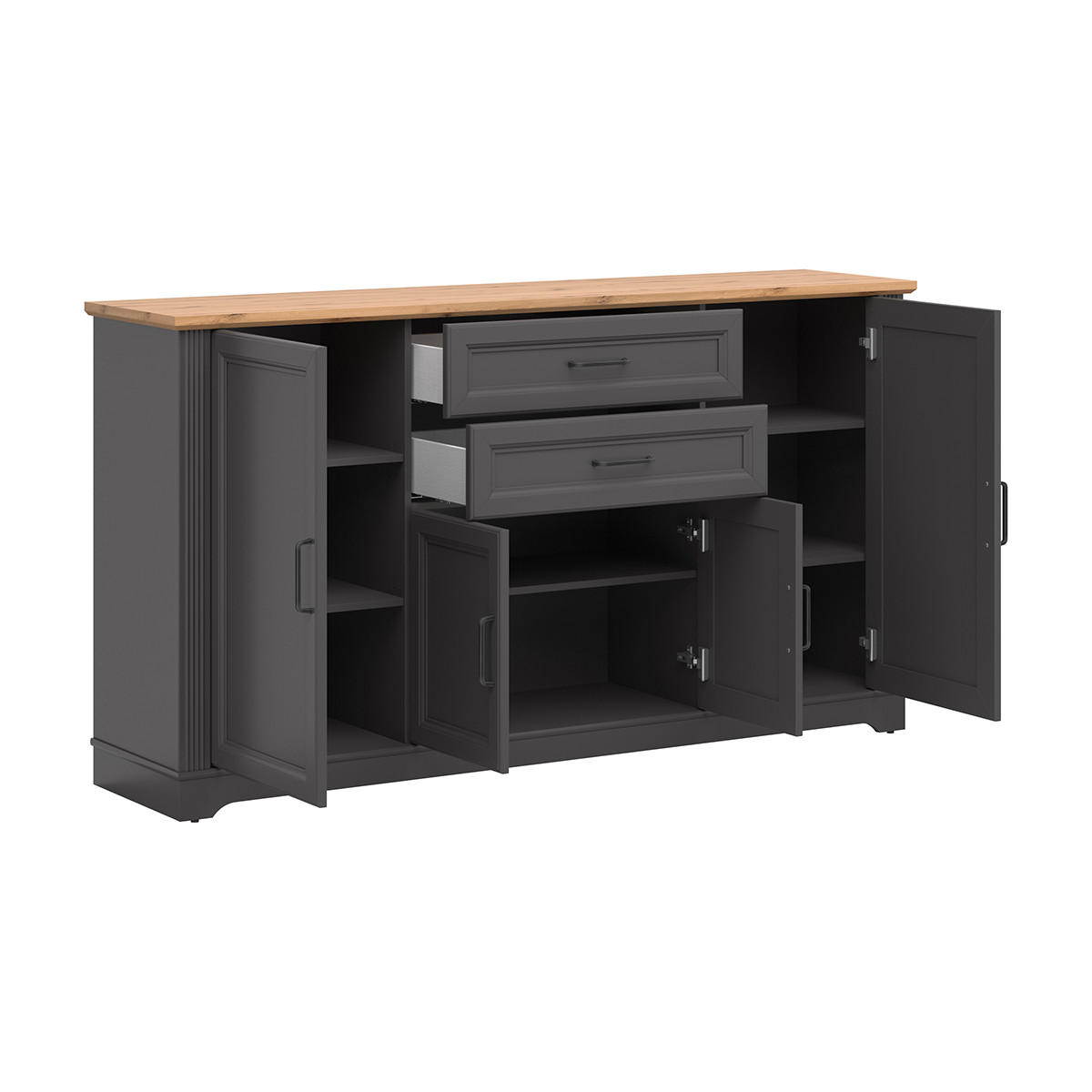 SIDEBOARD Charlie Grau - Grau, Holzwerkstoff (180/99/42cm) - Petits-meubles