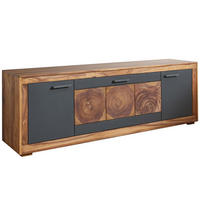 TV-BOARD Sheesham 178x46x62 gebeizt TURIN #07 - Braun, Holz (178/62/46cm) - Massivmoebel24