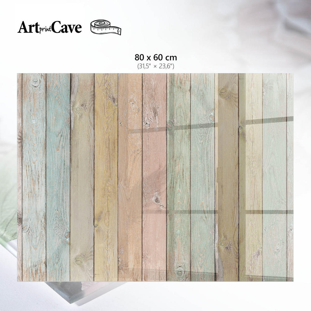 GLASPLATTE 80x60 cm – Pastelltafeln - Grau, Glas (0.4/80/60cm) - ArtPrintCave