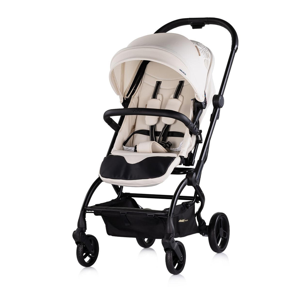 KINDERWAGEN Revolut creme Sitz 360 Grad drehbar, verstellbar, EVA-Reifen - Creme, Metall (57/48/109cm) - Chipolino