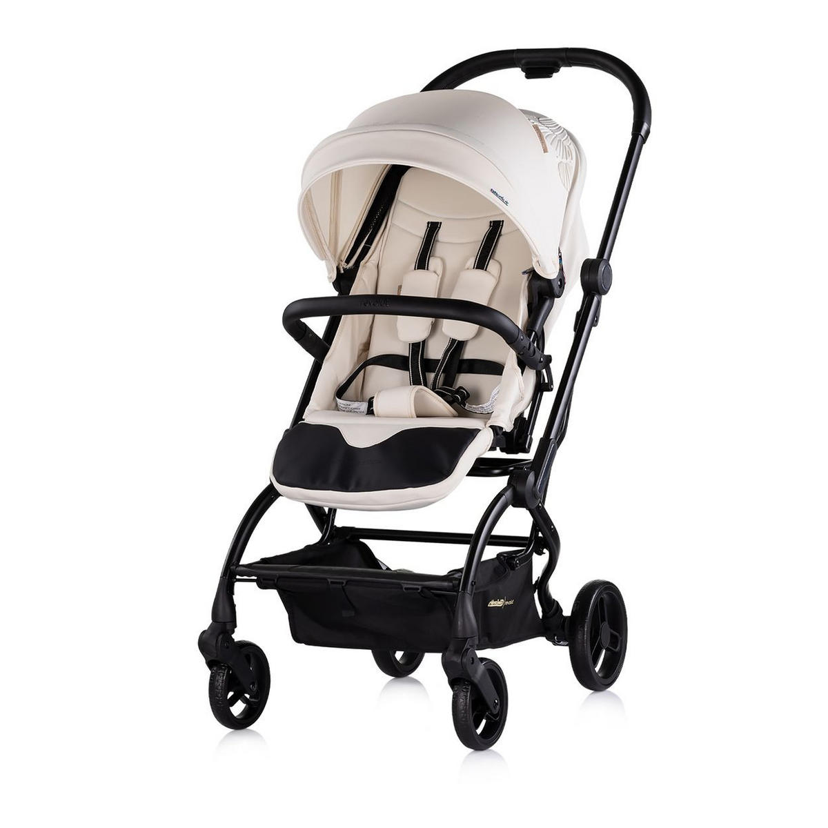 KINDERWAGEN Revolut creme Sitz 360 Grad drehbar, verstellbar, EVA-Reifen - Creme, Metall (57/48/109cm) - Chipolino