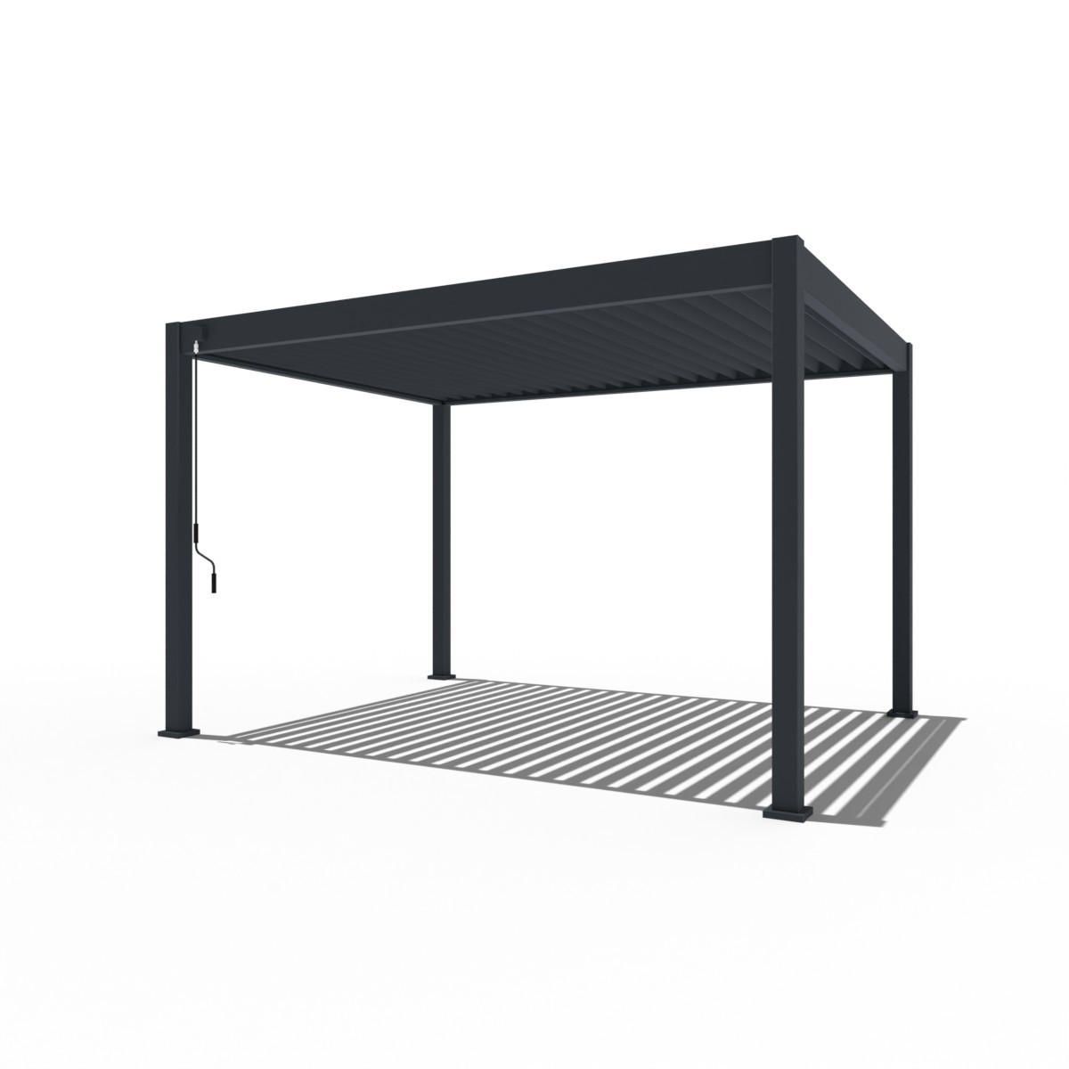 PERGOLA Terrassenüberdachung Superior Aluminium freistehend | 3 x 4 M | Lamellendach anthrazit - Anthrazit, Metall (400/255/300cm) - PergoLine