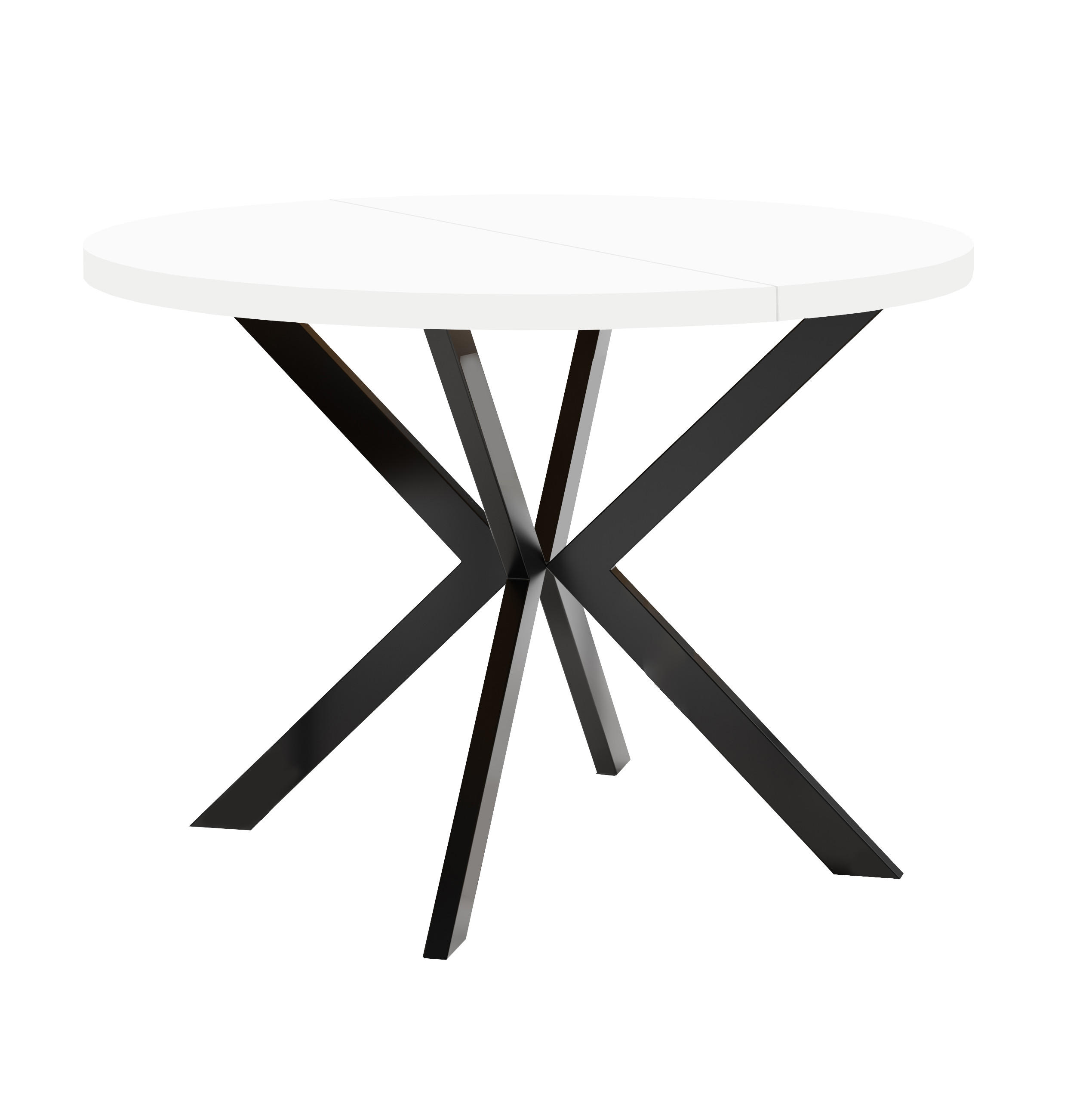 ESSTISCH ENDIK, Durchmesser: 100 / 200 cm, Farbe: Weiß / Schwarz - Schwarz/Weiß, Holz (200/100/77cm) - Dekori_Interiors