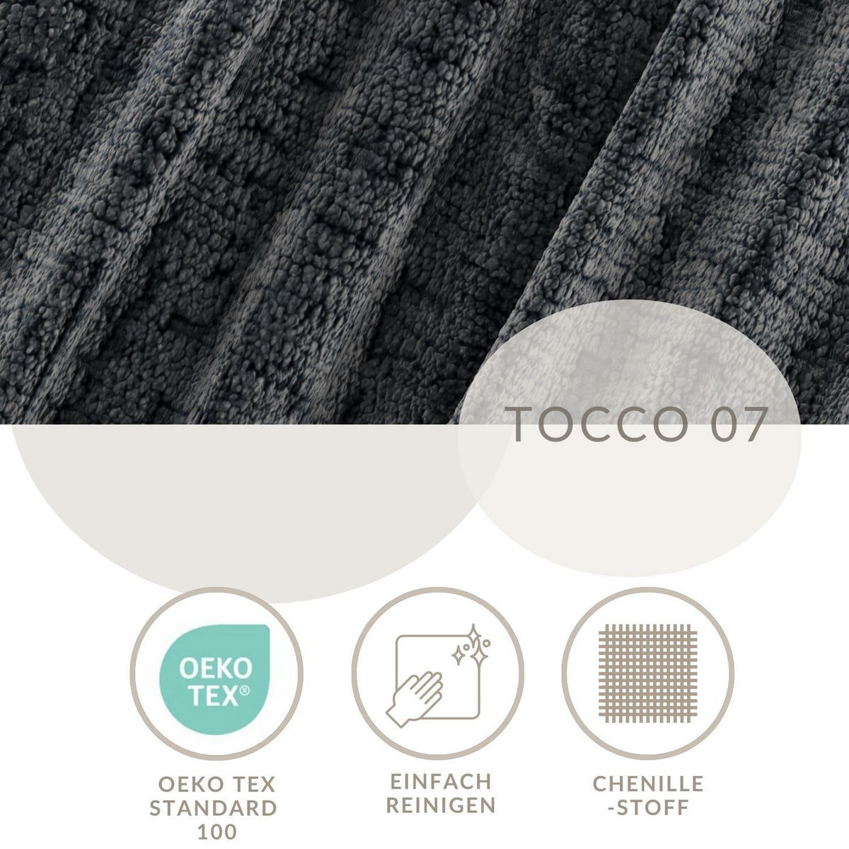 BOXBETT Estelle Dunkelgrau 180/200 cm im Chenille-Stoff - Dunkelgrau/Schwarz, Holz/Holzwerkstoff (180/200cm) - Maison de Reve