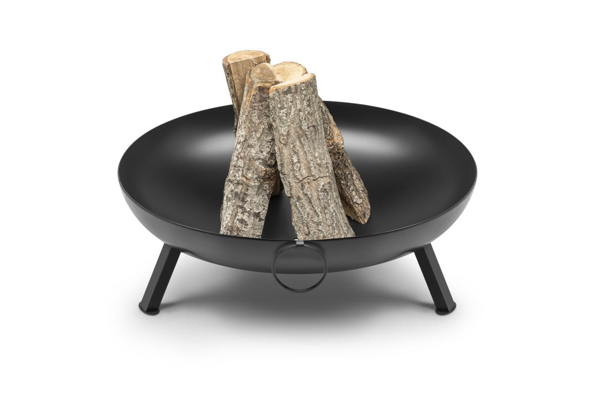 FEUERSCHALE BOMBE Schwarz Ø 79 cm 26 kg aus Stahl 4 mm - Schwarz, Metall (79/30/79cm) - The Favilla