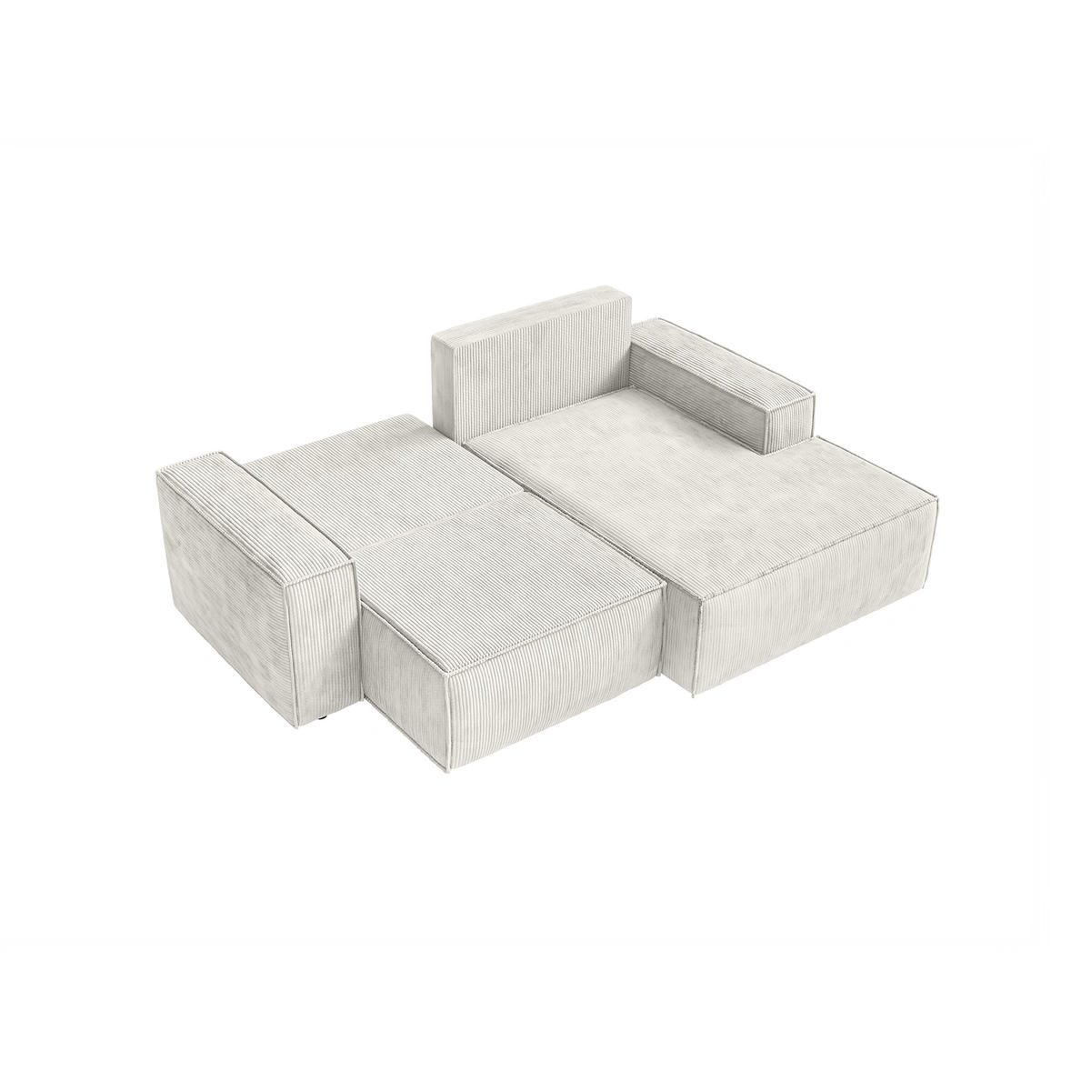 ECKSOFA KOKKO MINI mit Schlaffunktion, Weiß - Weiß, Textil (240/167cm) - Fedve