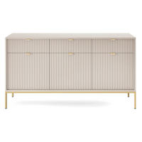 VELLORE Sideboard - Ecru/Beige, Holzwerkstoff/Metall (154/83/39cm) - Selsey