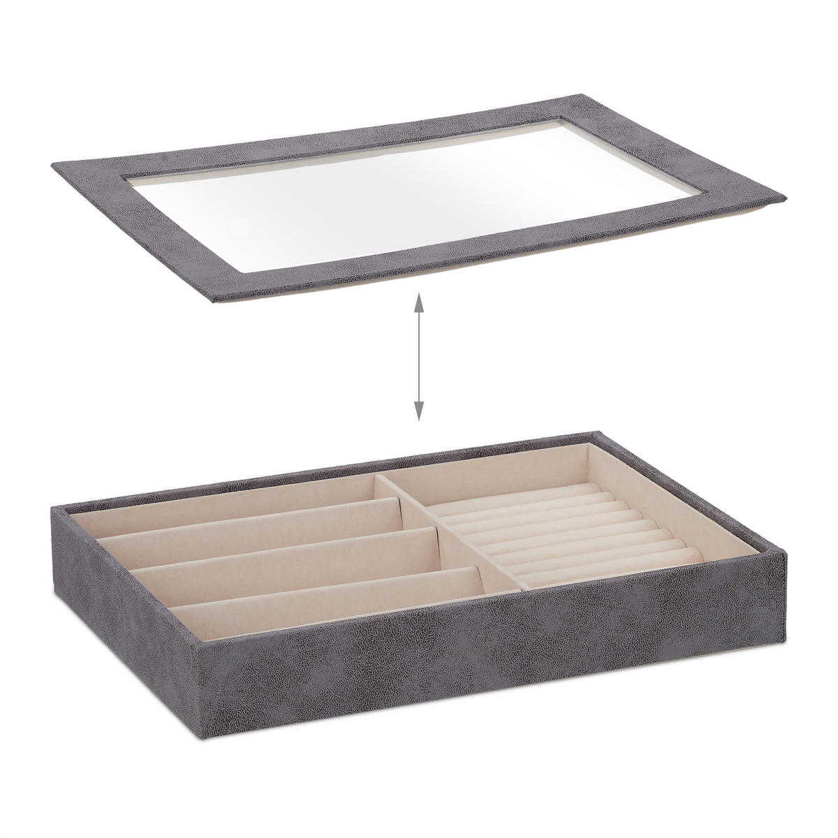 SCHMUCKKÄSTCHEN - Multicolor, Holzwerkstoff/Wellpappe (30/5/21cm) - Relaxdays