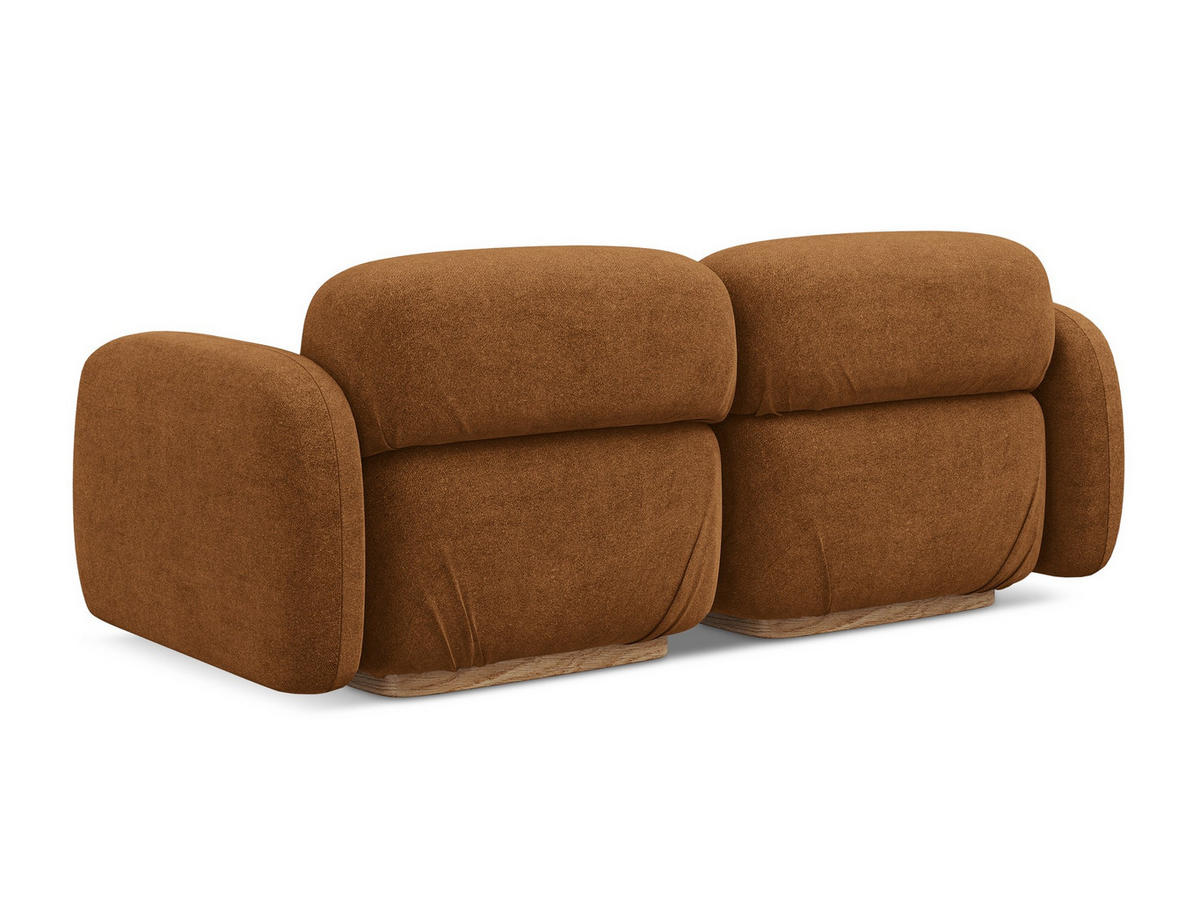 3-SITZER SOFA Bouclé Stoff Orange - Pink/Terra cotta, Holz/Textil (190/73/95cm) - Makamii