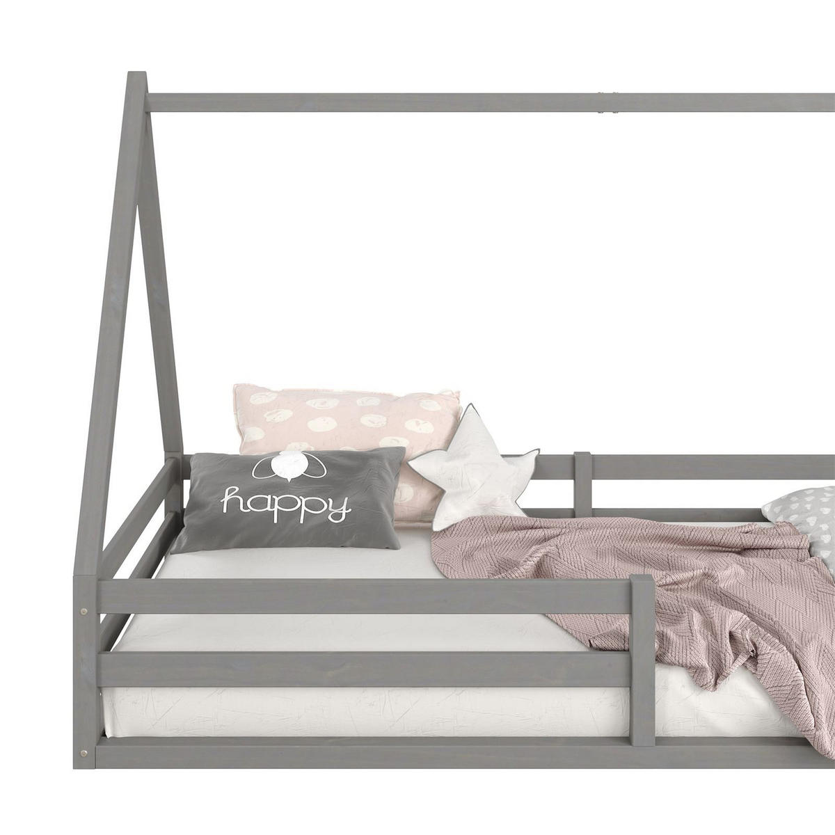 HAUSBETT SILA 90X200 CM - Grau, Holz (96/152/206cm) - IDIMEX