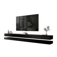 TV-RACK SKY 280 cm, Schwarz hochglanz - Schwarz, Holzwerkstoff (280/25/34cm) - Lookway