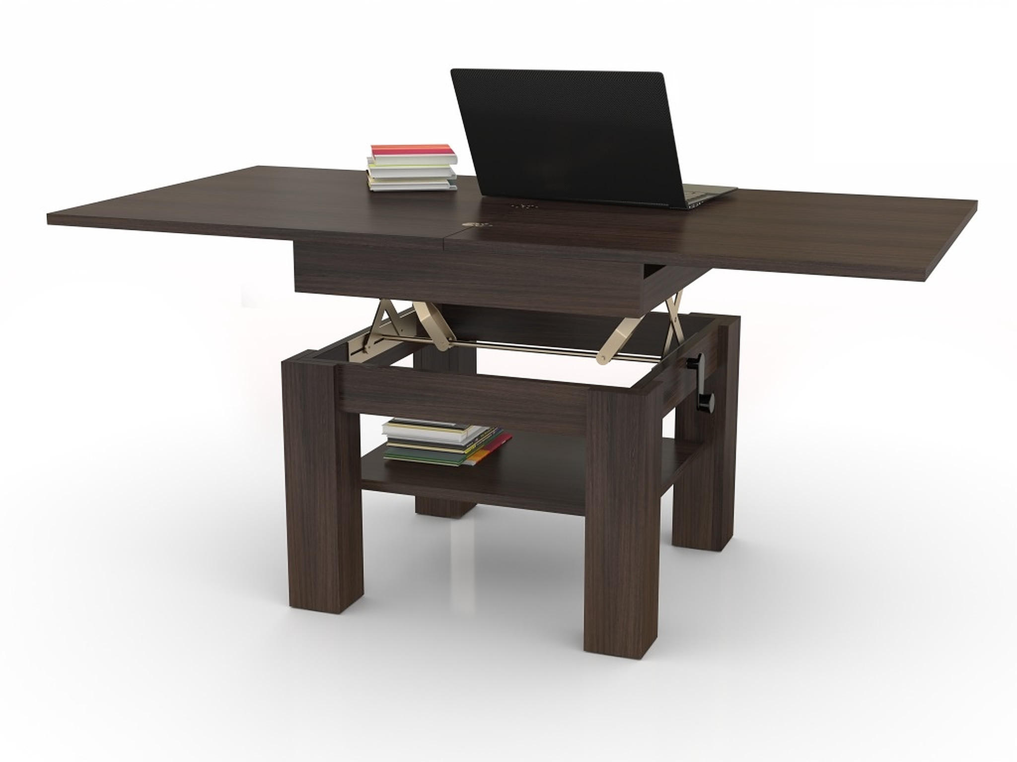 COUCHTISCH quadratisch aufklappbar höhenverstellbar 70/75/69 cm - Walnussfarben, Holzwerkstoff (75/70/57cm) - designimpex