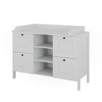 WICKELKOMMODE Ajaton Weiß 133 x 98.4 cm mit 4 Schubladen - Weiß, Holzwerkstoff (133/98.4/70cm) - VitaliSpa