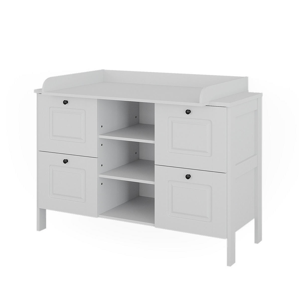 WICKELKOMMODE Ajaton Weiß 133 x 98.4 cm mit 4 Schubladen - Weiß, Holzwerkstoff (133/98.4/70cm) - VitaliSpa