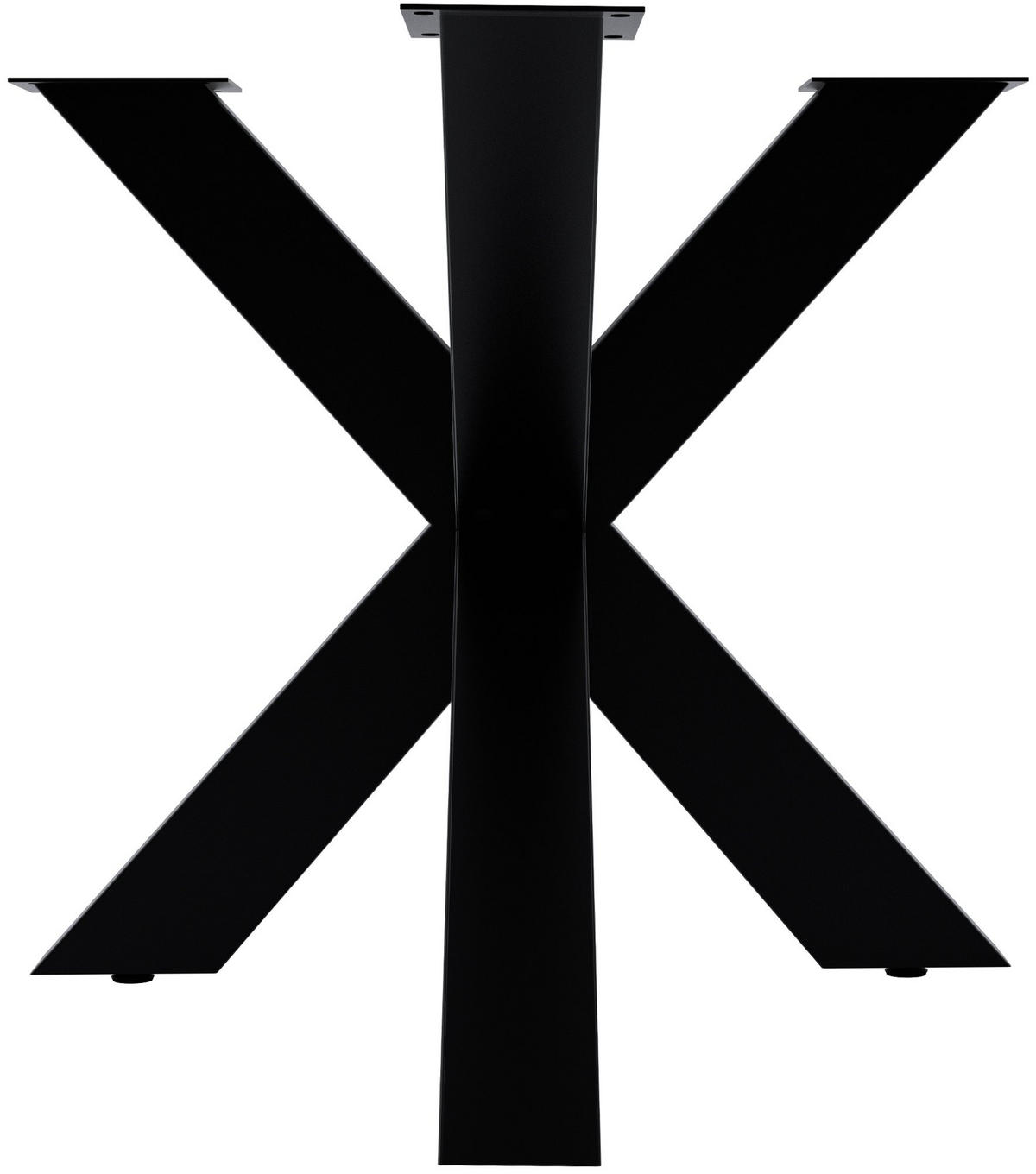 TISCHBEIN eckig 150/78/71 cm Metall Schwarz - Schwarz, Metall (150/71/78cm) - CLP