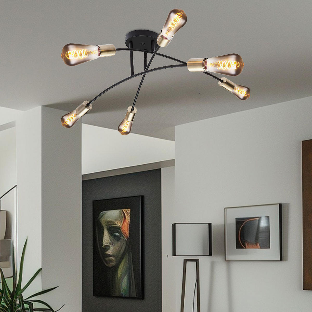 DECKENLEUCHTE Metall Messing antik - Messingfarben, Metall (70/70/26cm)