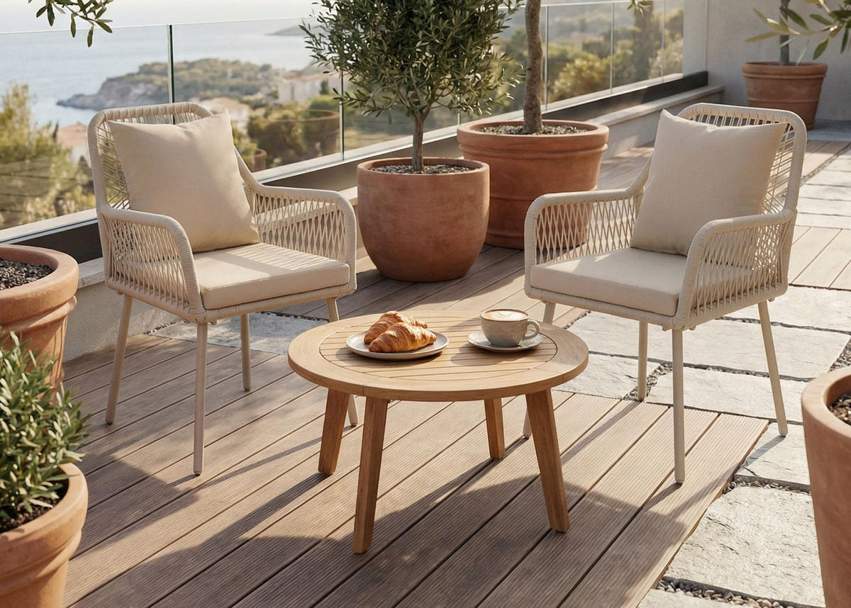 ZÁHRADNÁ STOLIČKA Krémovo biela - krémová, textil (54/81/62cm) - MCW