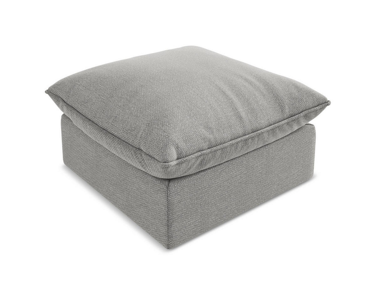 POUF Bouclé Stoff Grau - Hellgrau/Schwarz, Holzwerkstoff/Kunststoff (75/45/75cm) - Makamii