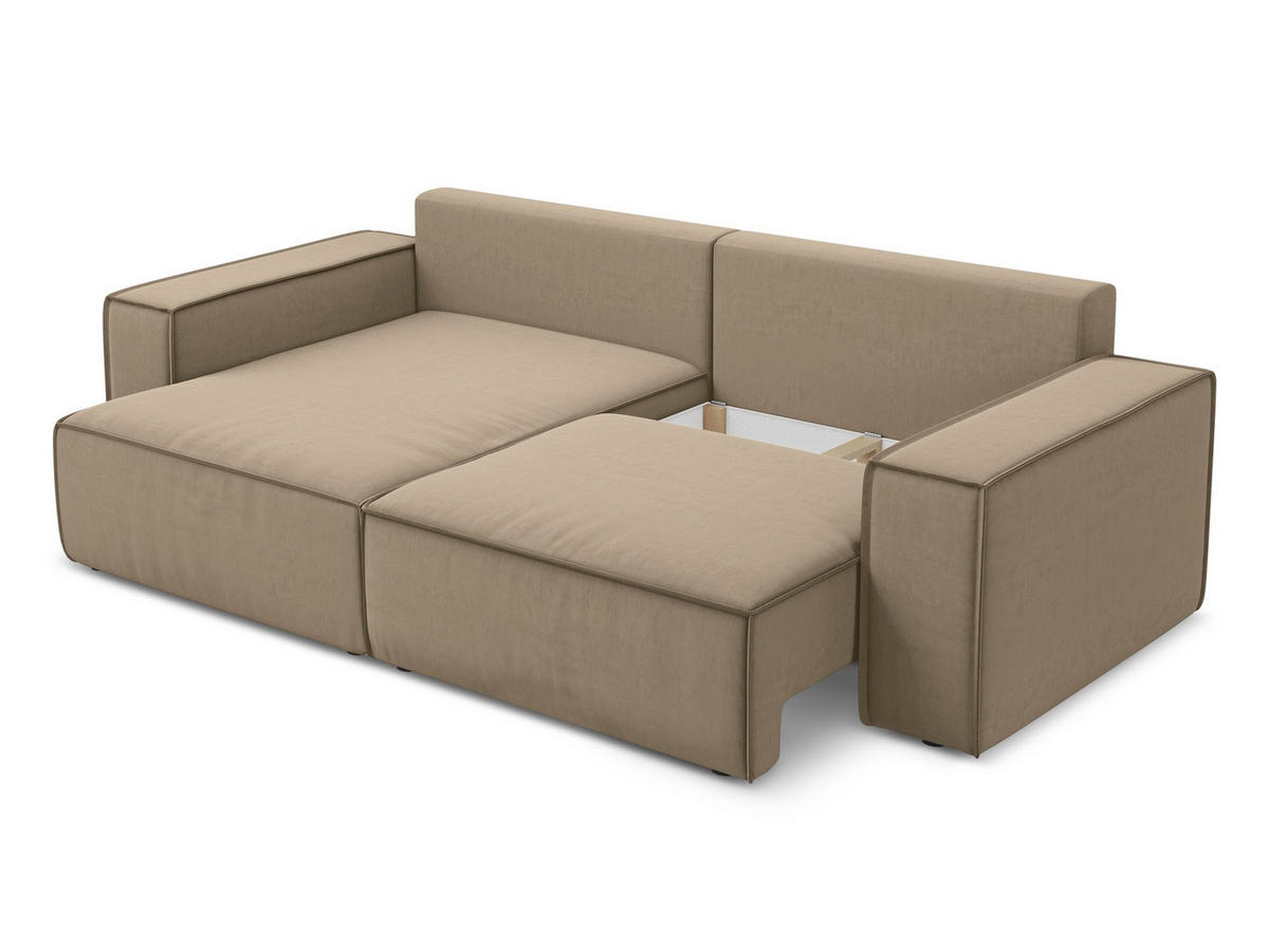 ECKSOFA Rechts Chenille Stoff Grau - Schwarz/Graphitfarben, Kunststoff/Textil (290/170cm) - Makamii