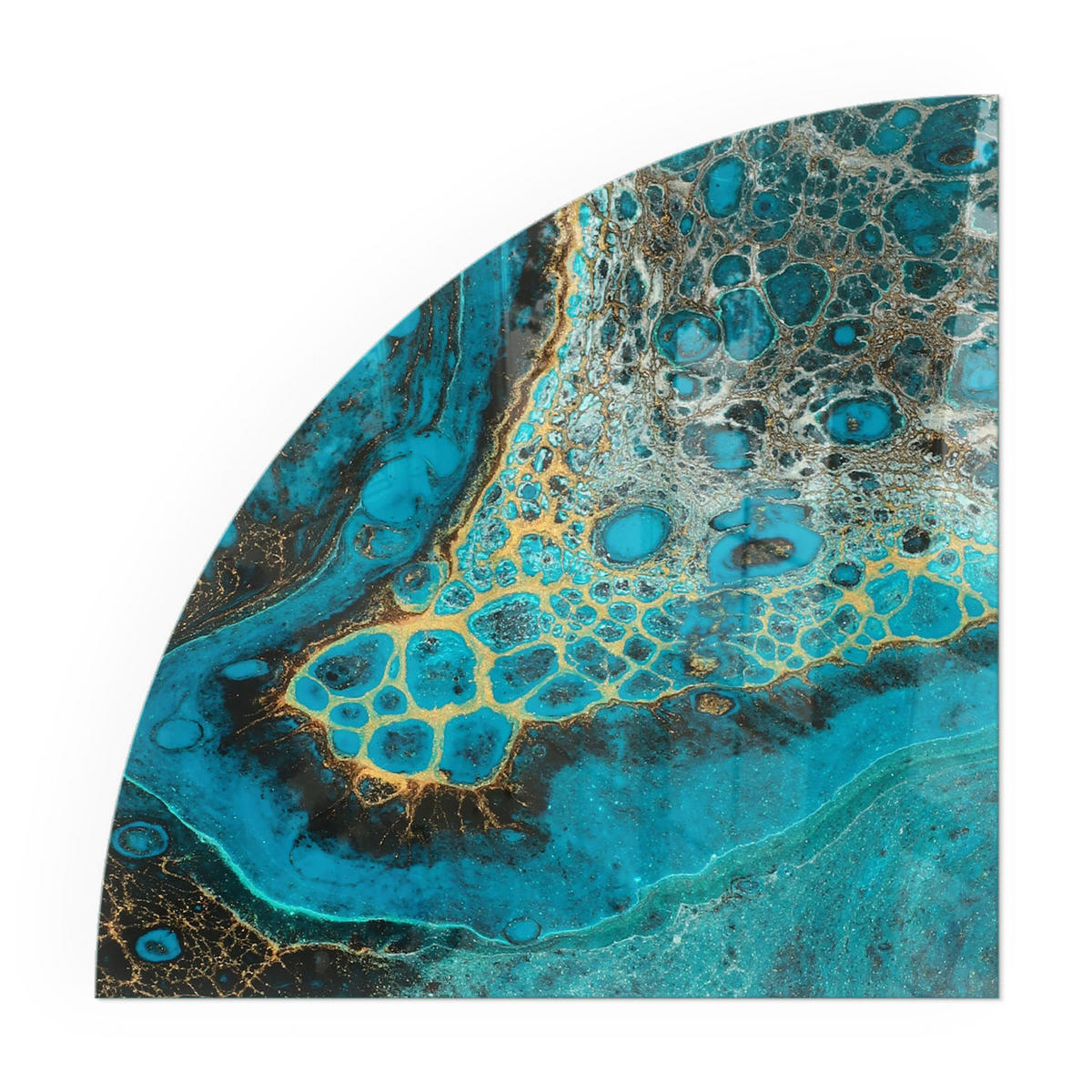 GLASPLATTE für Kamin 100x100 cm - Türkis, Glas (100/100/0.4cm) - TULUP