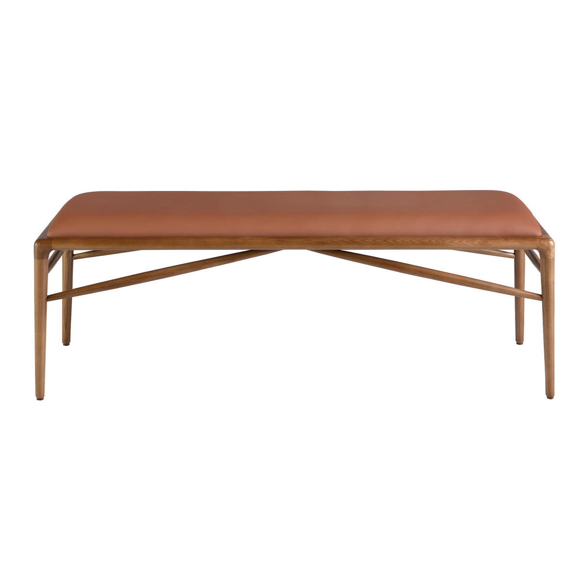 SITZBANK Braun Walnuss 130/40/43 cm - Walnussfarben/Braun, Leder (130/43/40cm) - ANGEL CERDA