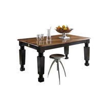 ESSTISCH mit Auszug Sheesham 140-180x90x76 schwarz/braun lackiert NEW BOSTON #151 - Braun, Holz (140/90/76cm) - Massivmoebel24