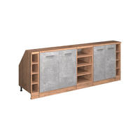KUHINJSKI ORMAR ZA KOSINE KROVA R-Line Beton 210 cm Set od 5 ormarićnih korpusa, dubina 60 cm - hrast medunac/siva, drvni materijal (210/83.8/60cm) - Vicco